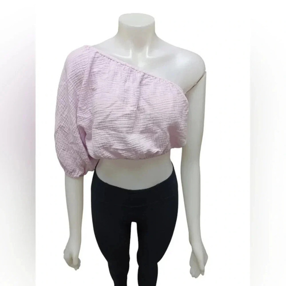 DKNY NWT Off Shoulder Lilac Crop Top Size  Small - Picture 2 of 6